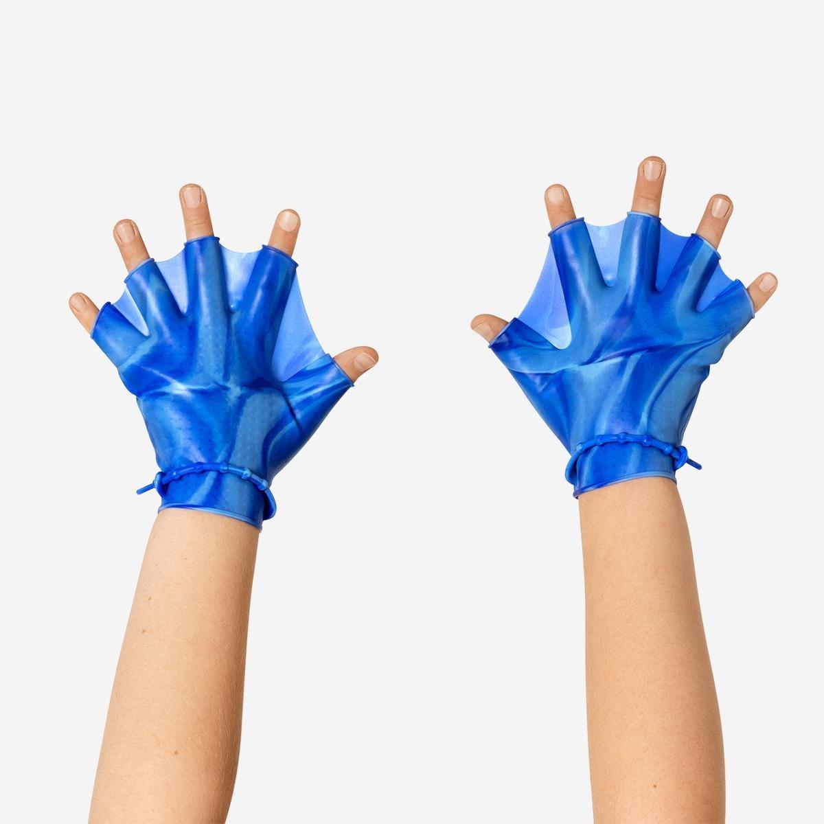 Blue swimming gloves. 2 pcs