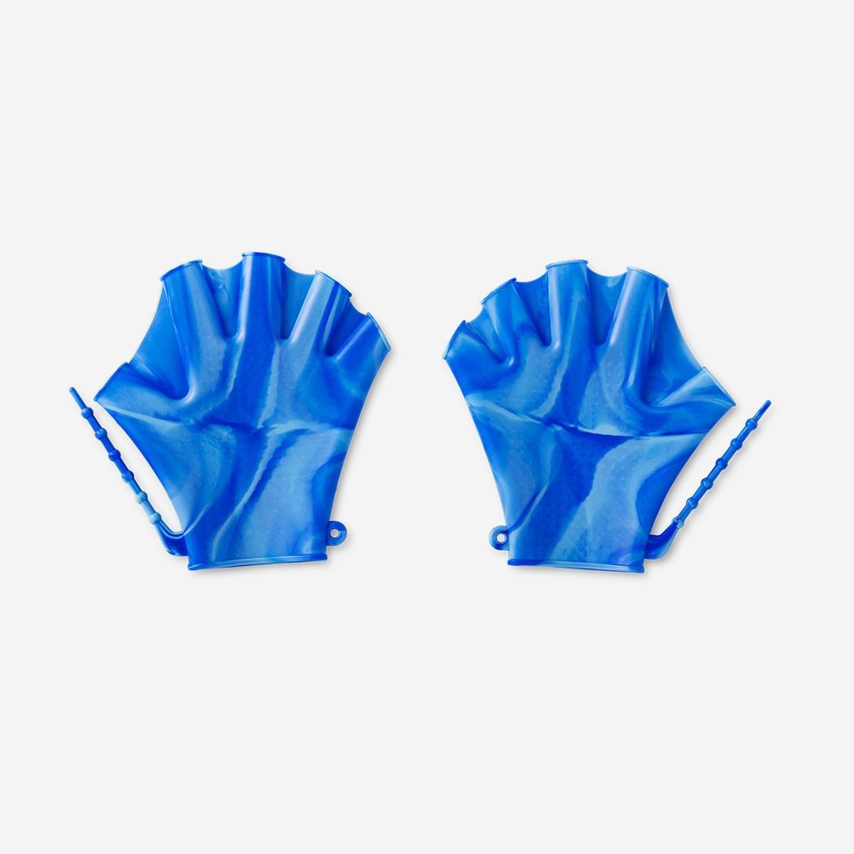 Blue swimming gloves. 2 pcs