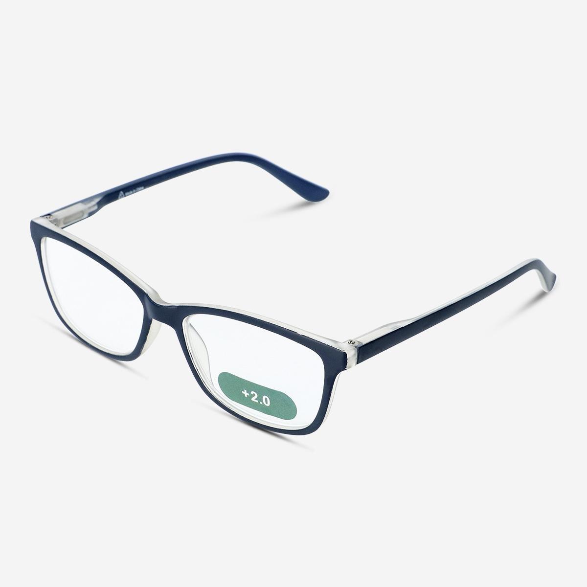 Blue Reading glasses. +2