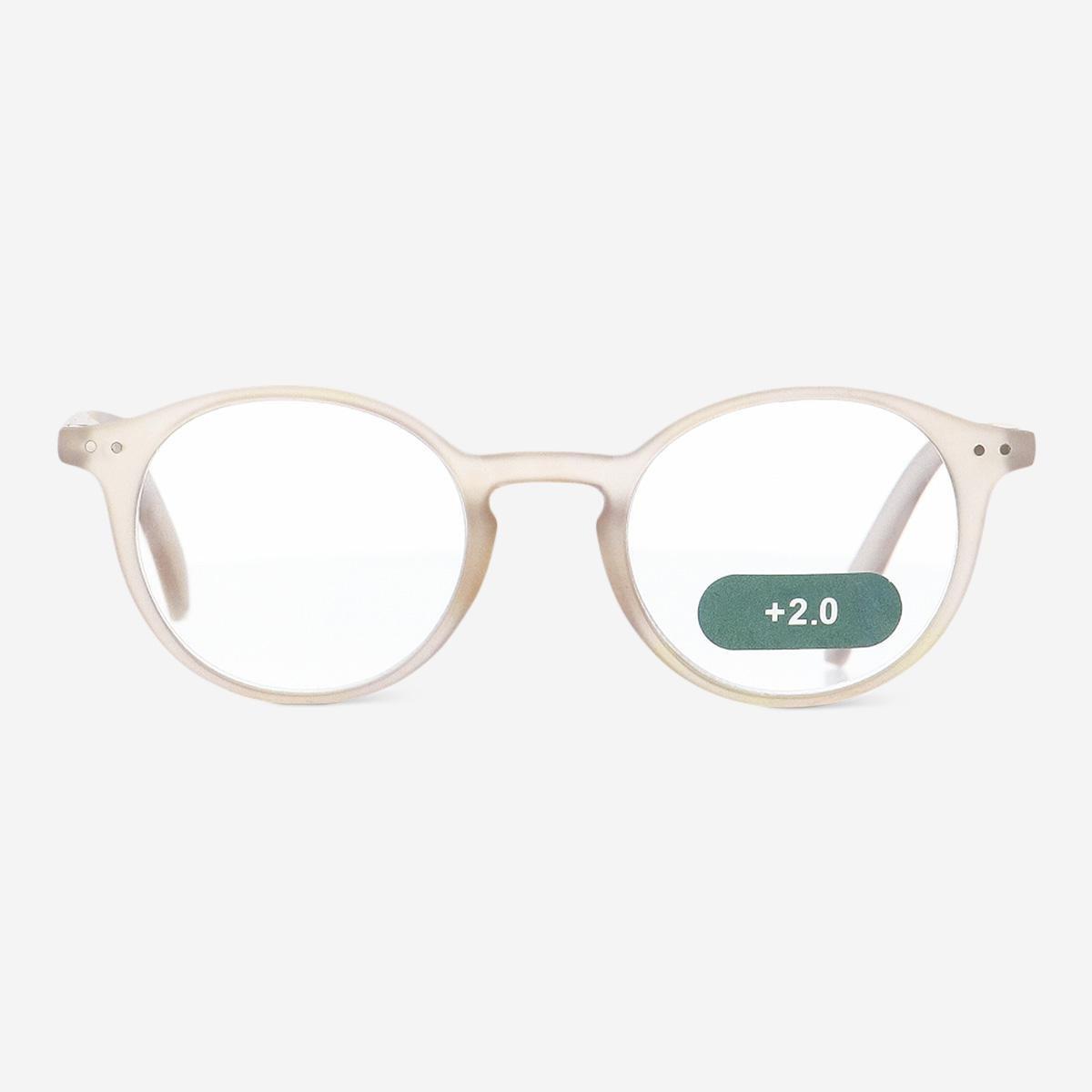 Pink Reading glasses. +2