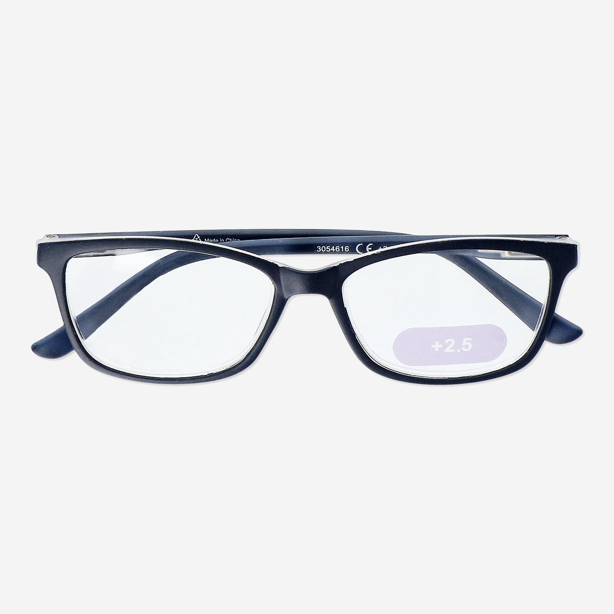 Blue Reading glasses. +2.5