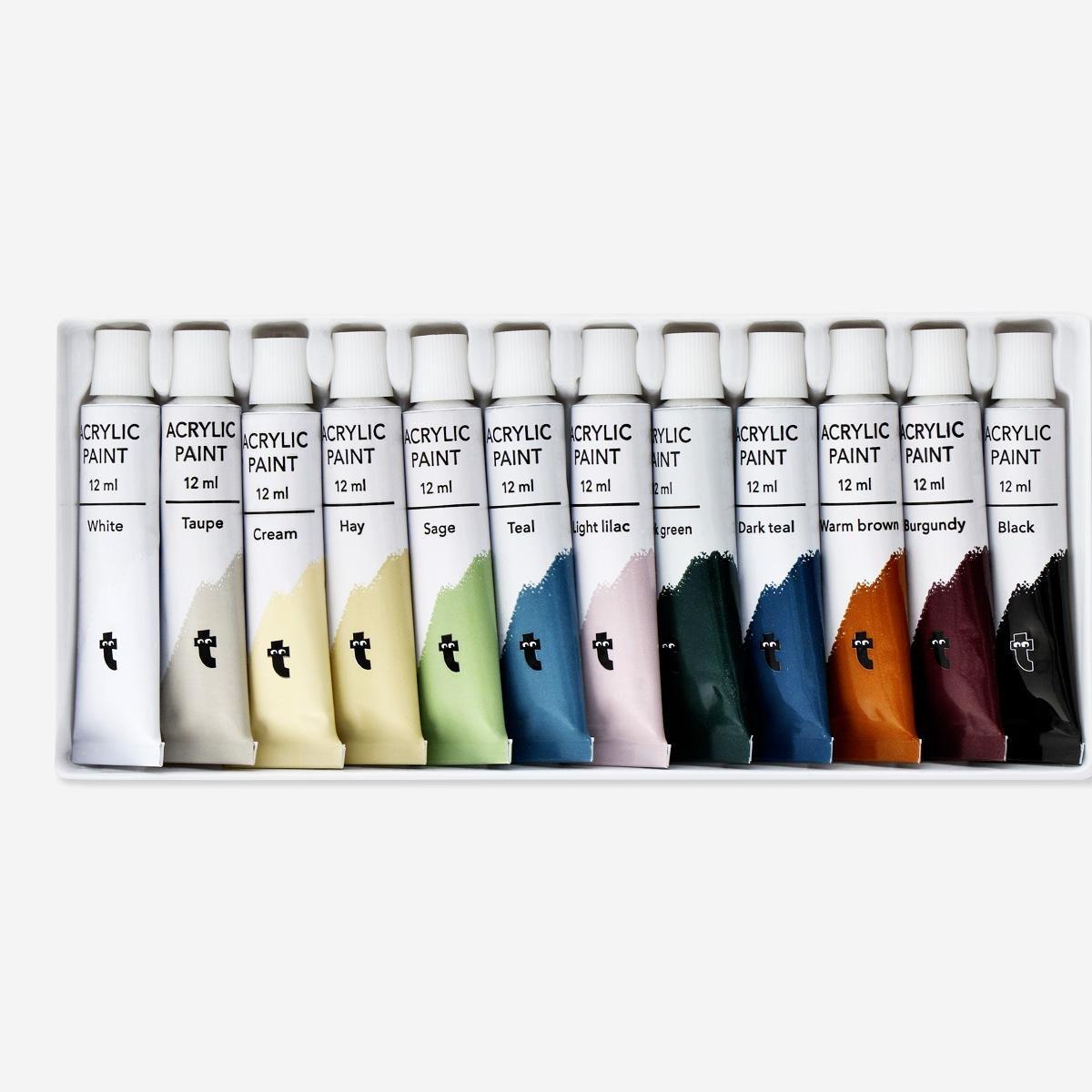 Multicolour acrylic paint. 12 pcs