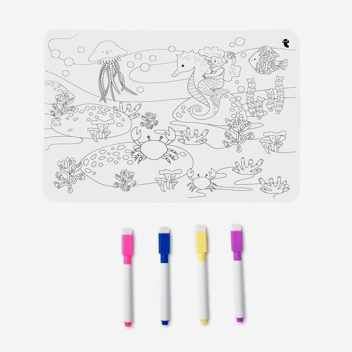 MULTI      Colour-your-own placemat. With markers