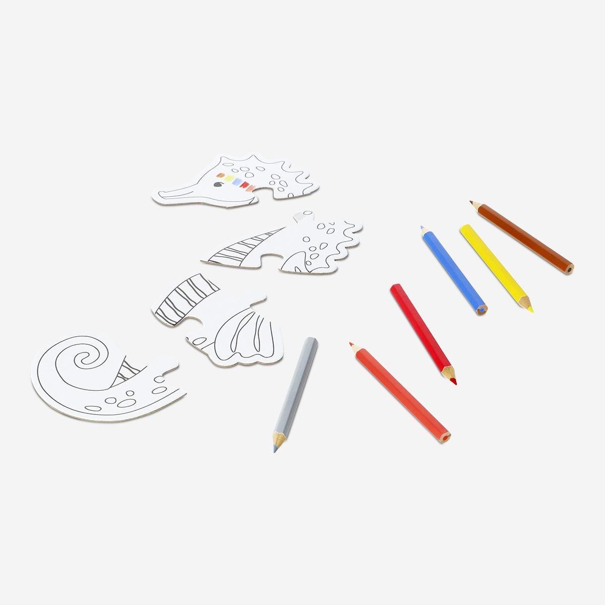 MULTI      Colour-your-own puzzle. 7 pcs