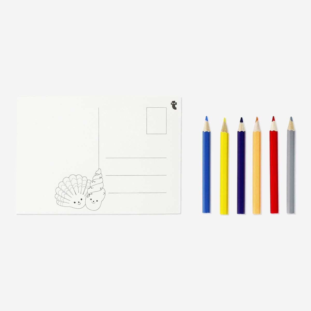 Multicolour colour-your-own postcards. 8 pcs