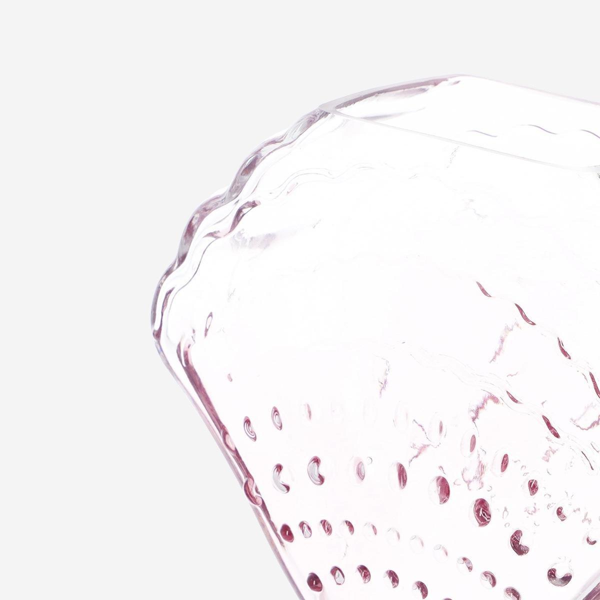 Pink glass clam vase