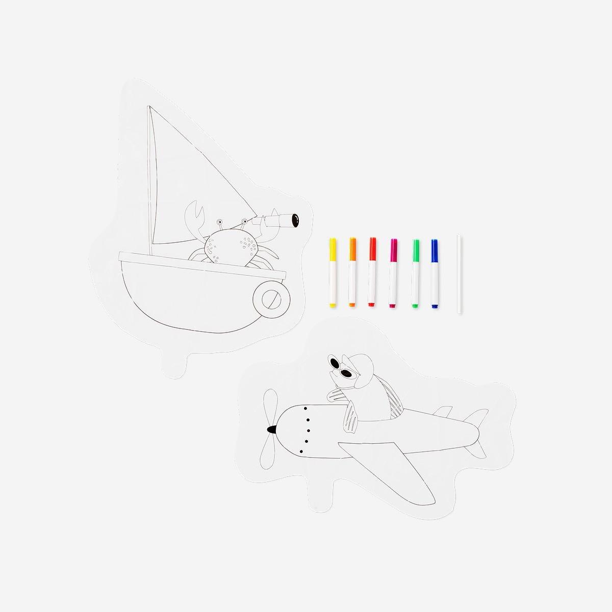 Multicolour colour-your-own inflatable animals