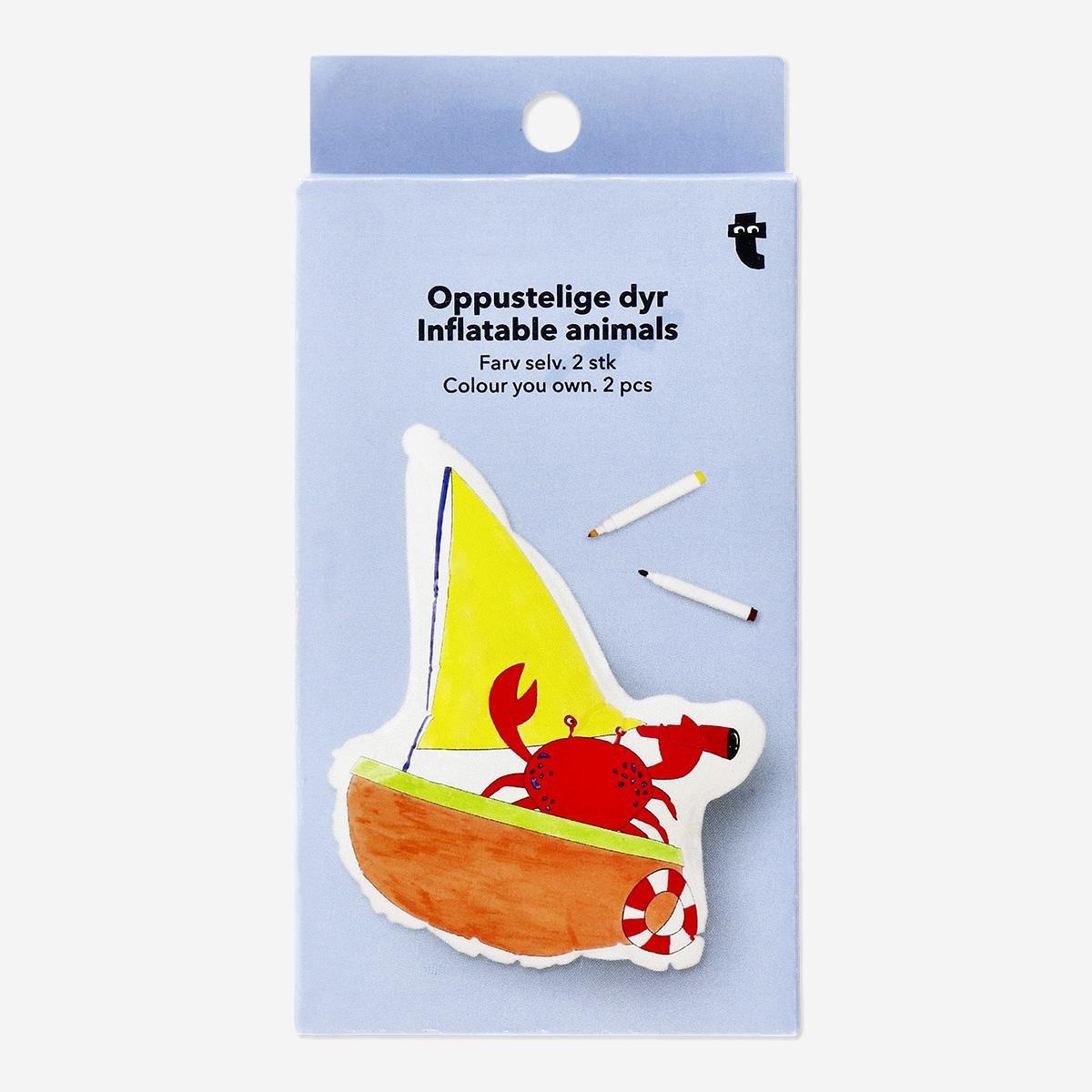 Multicolour colour-your-own inflatable animals