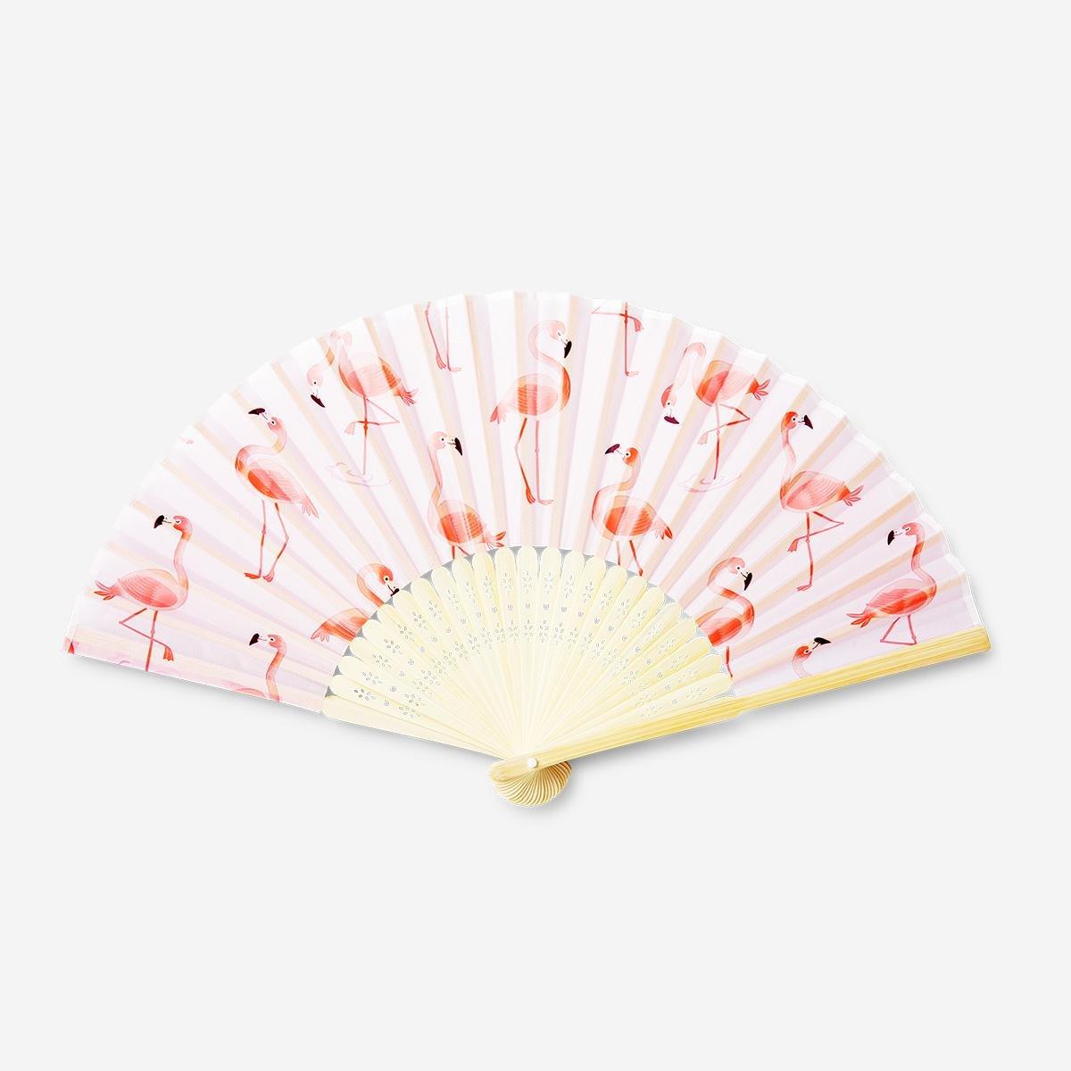 Foldable flamingo fan