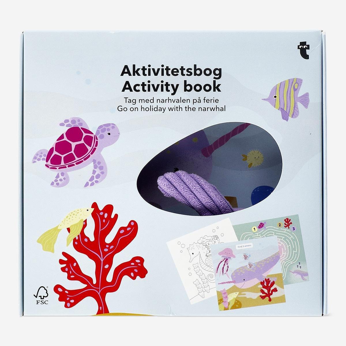 Multicolour holiday with narwhal activity book