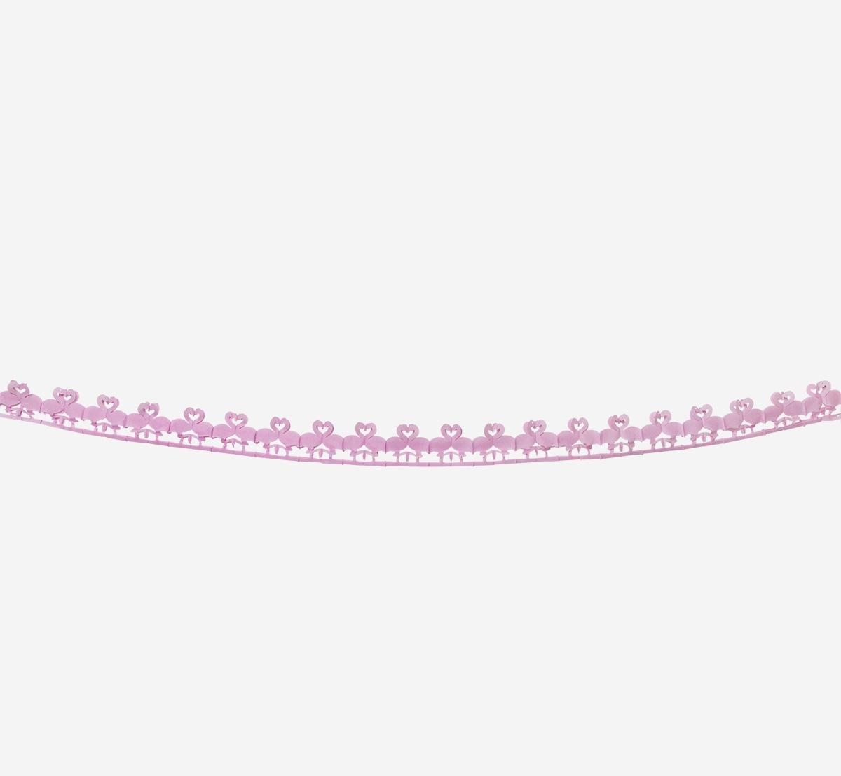 Pink paper flamingo garland. 300 cm