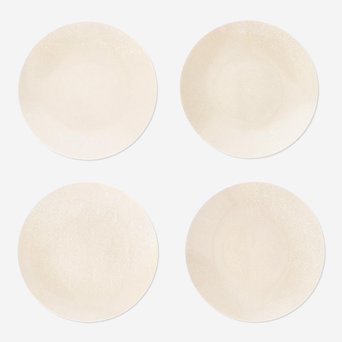 Beige iridescent plates