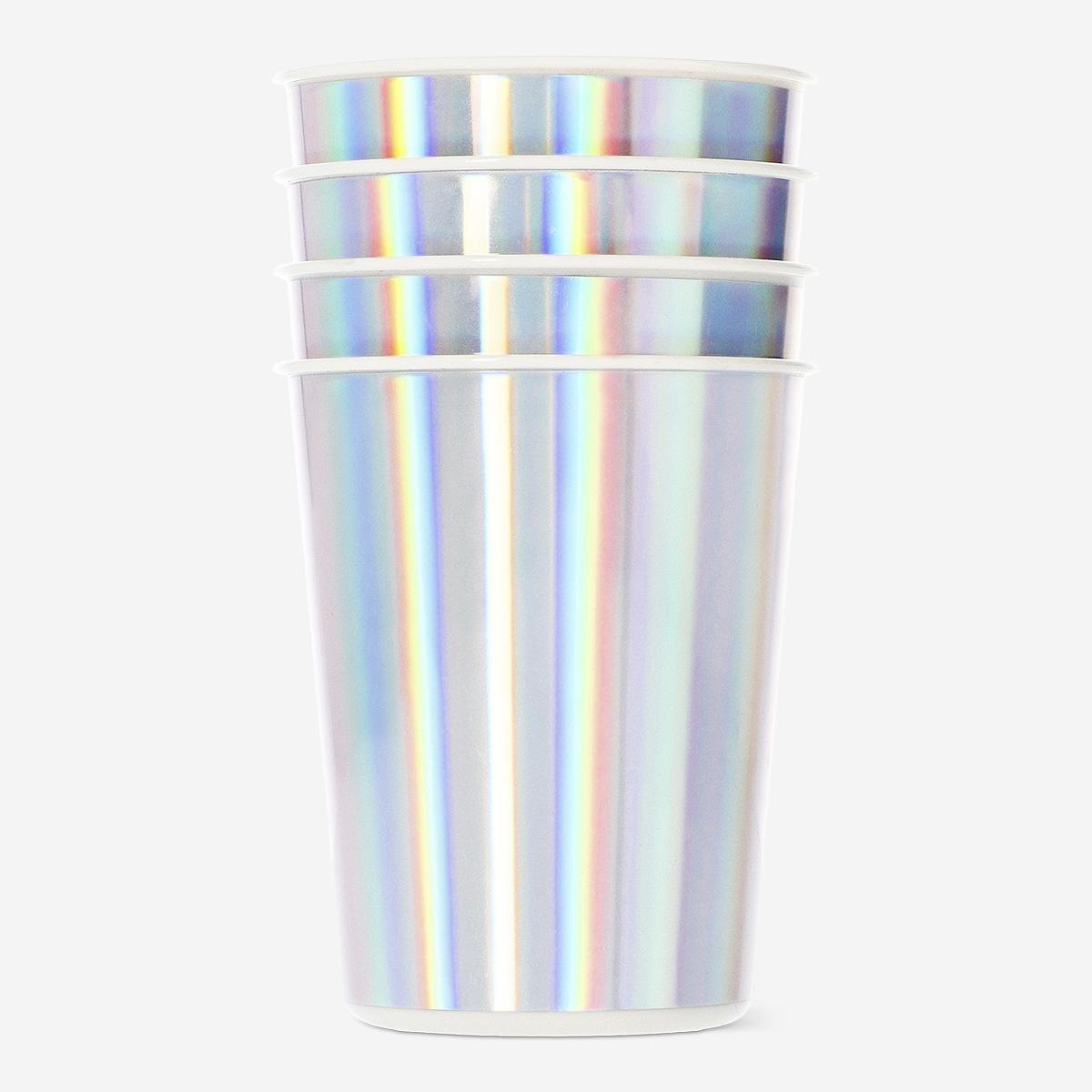 Beige iridescent cups