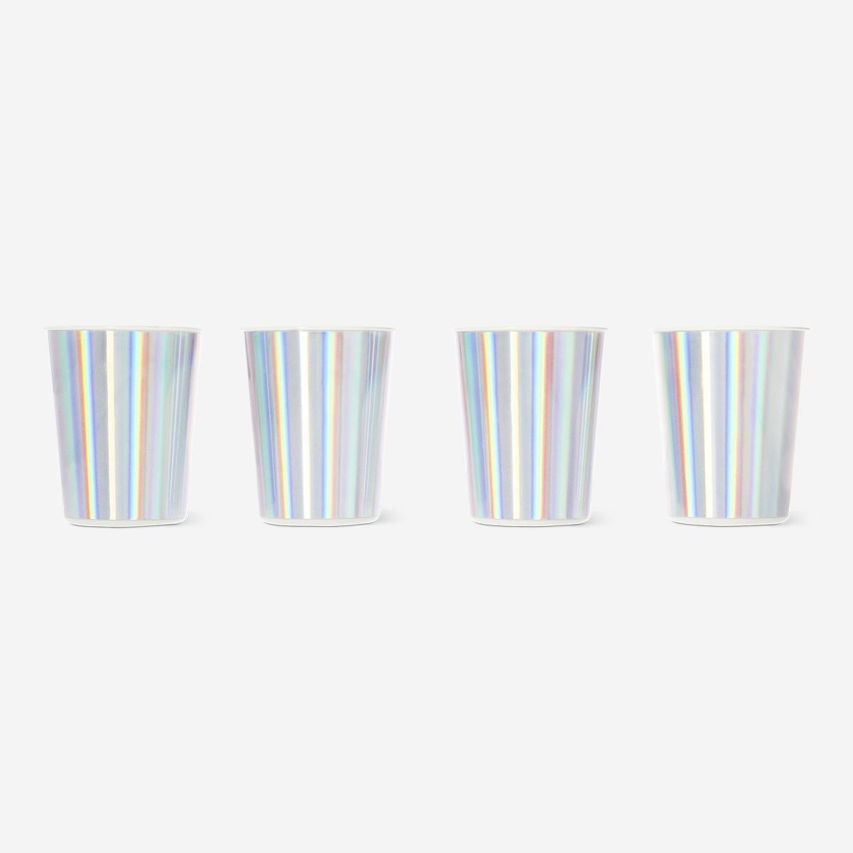 Beige iridescent cups
