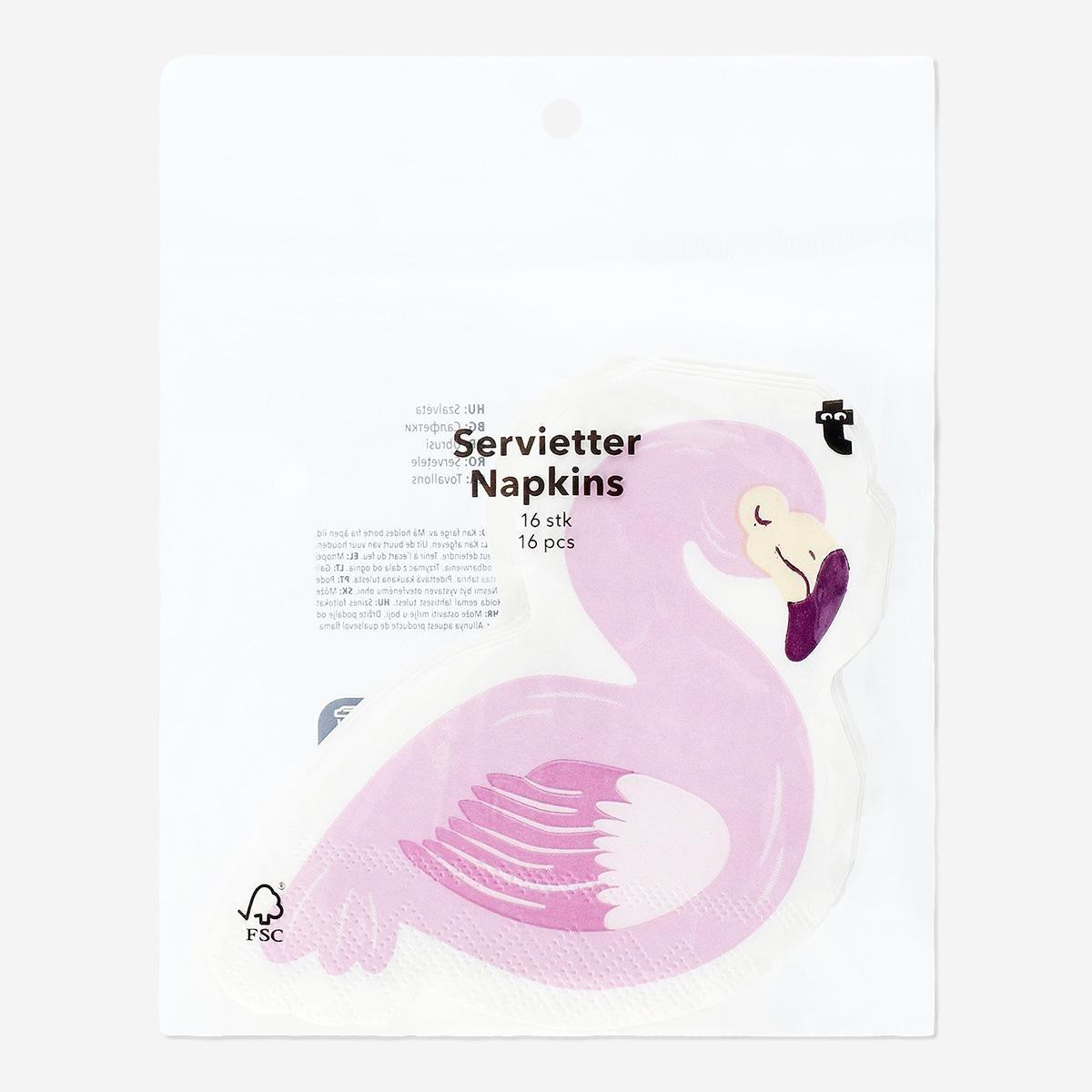 PINK       Flamingo napkins. 16 pcs