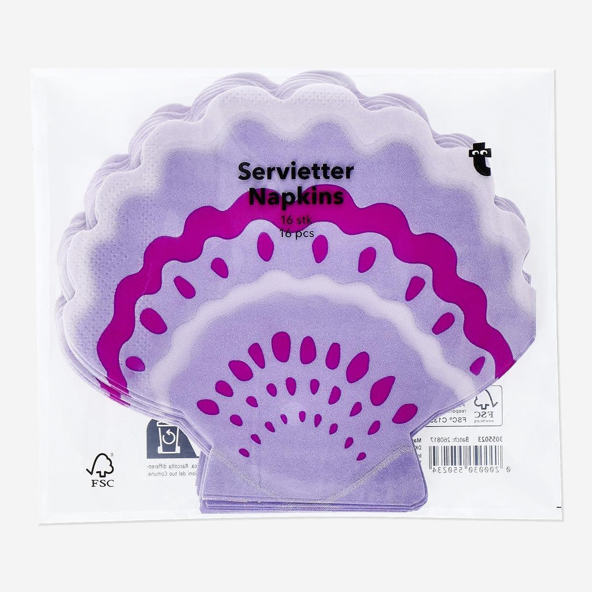 MULTI      Sea shell napkins. 16 pcs