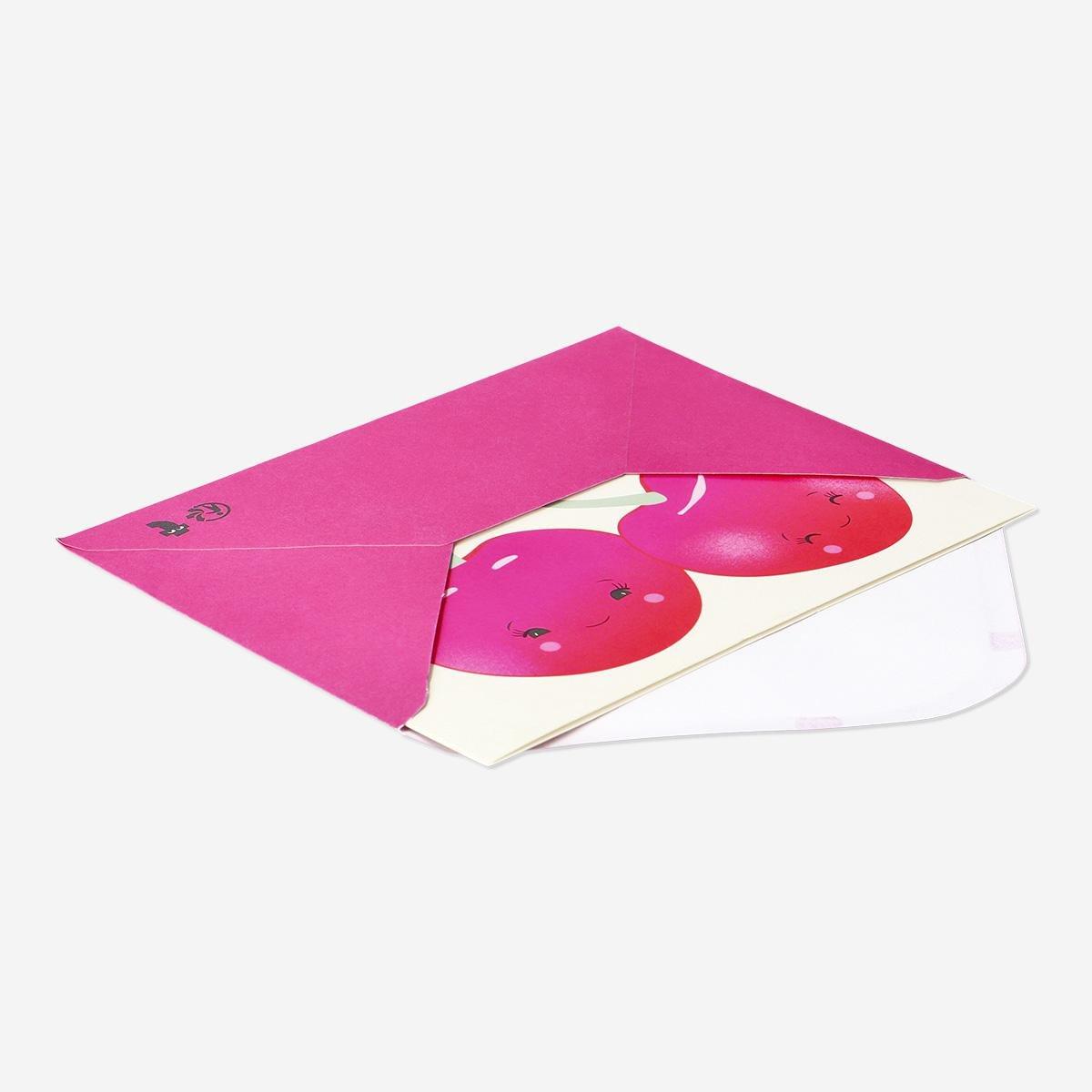 Pink cherries card