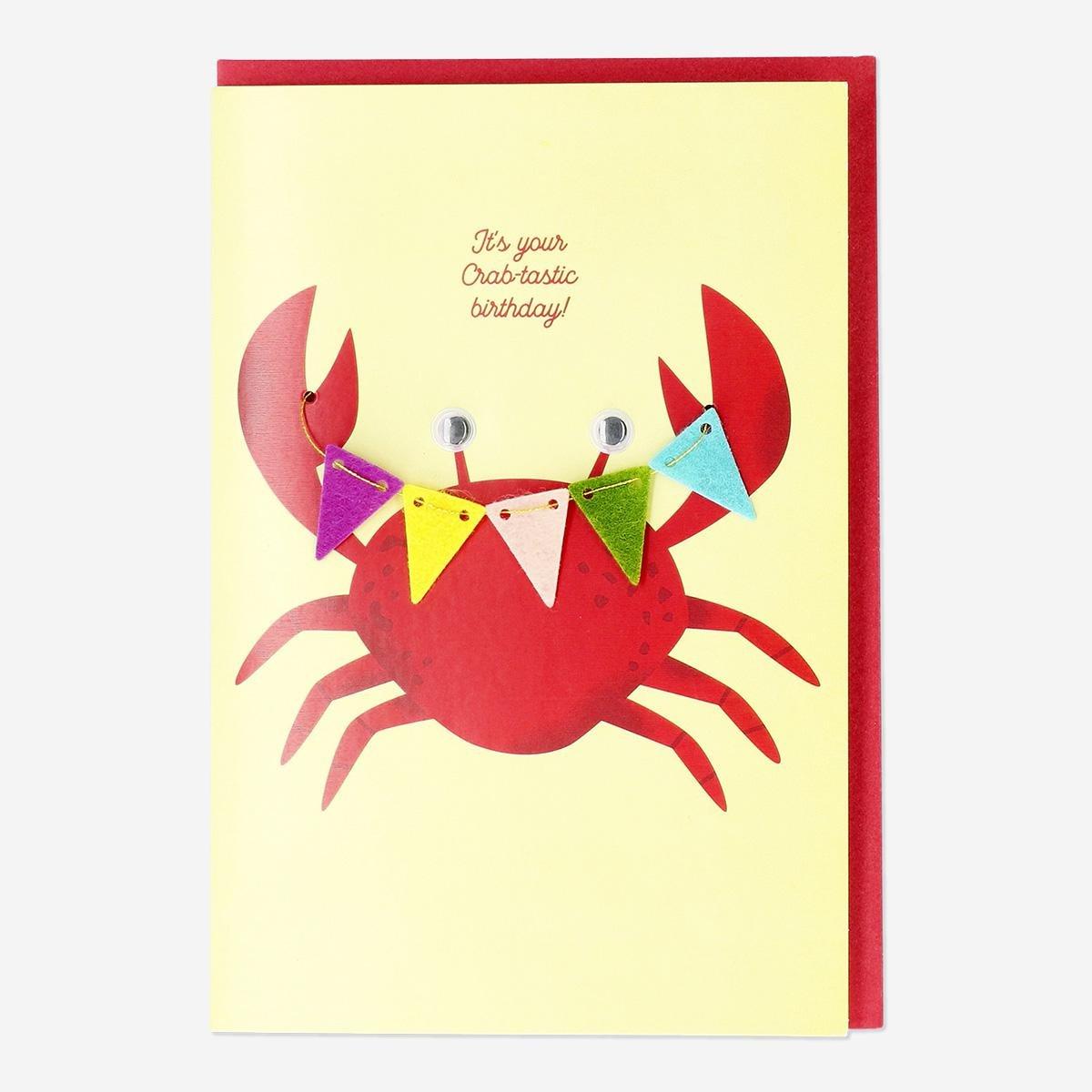 Multicolour crab card