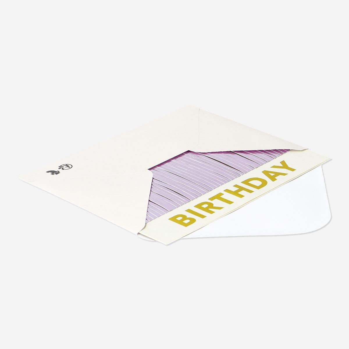 Purple card and tassels