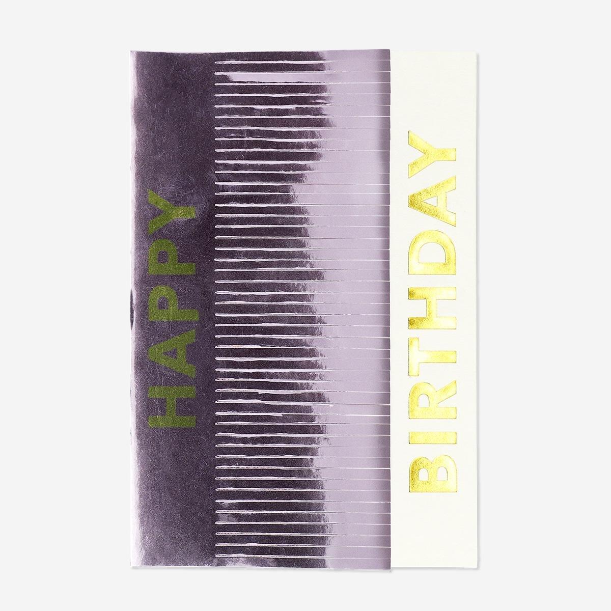 Purple card and tassels