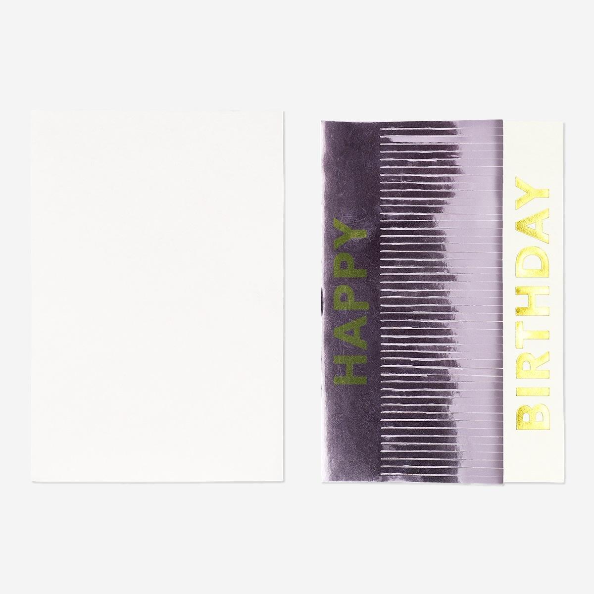 Purple card and tassels