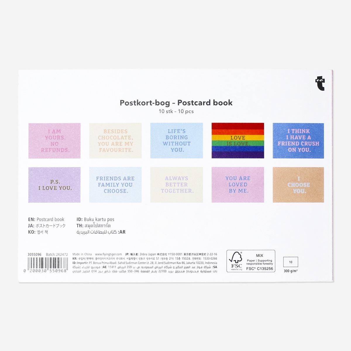 Pink postcard book