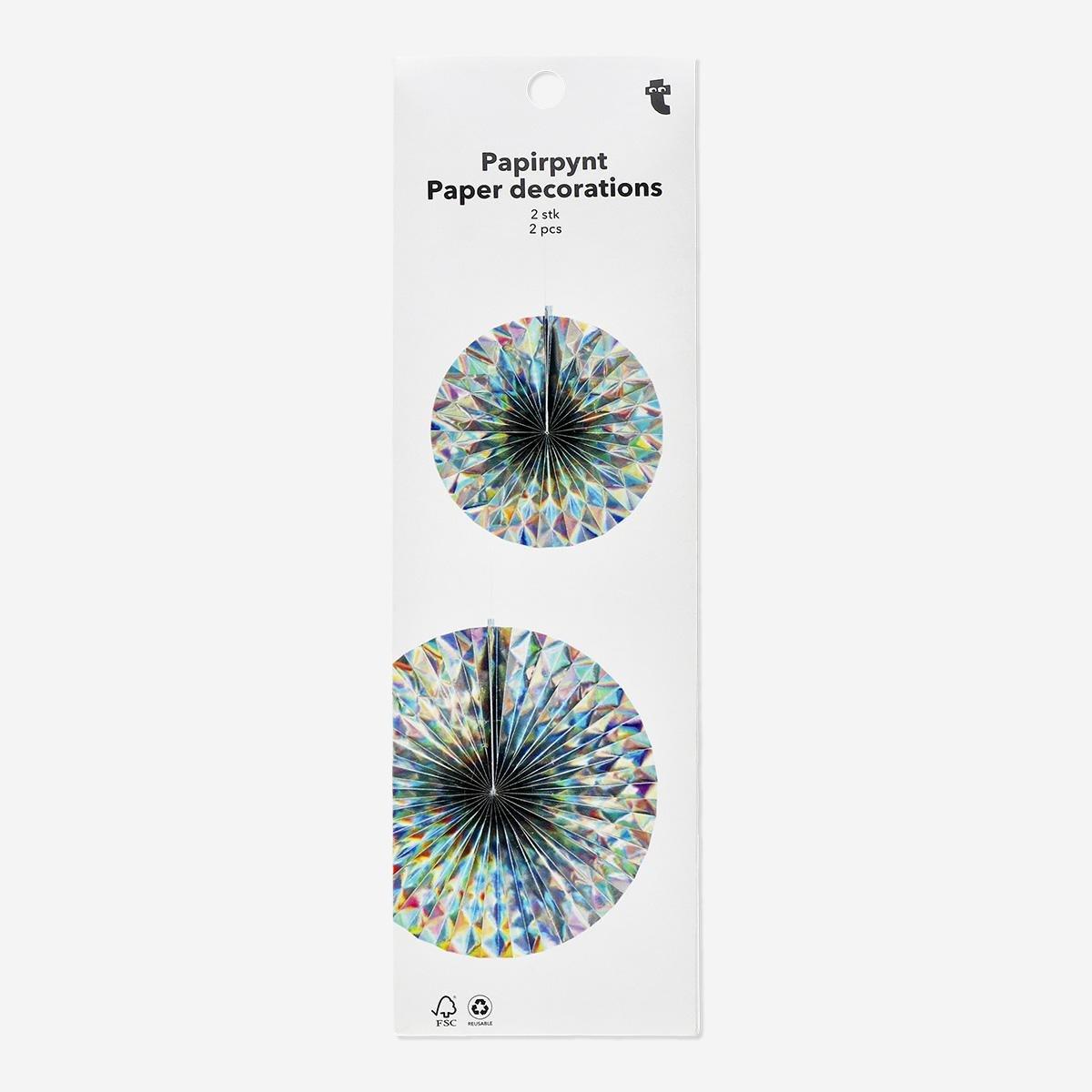Multicolour paper decorations. 2 pcs