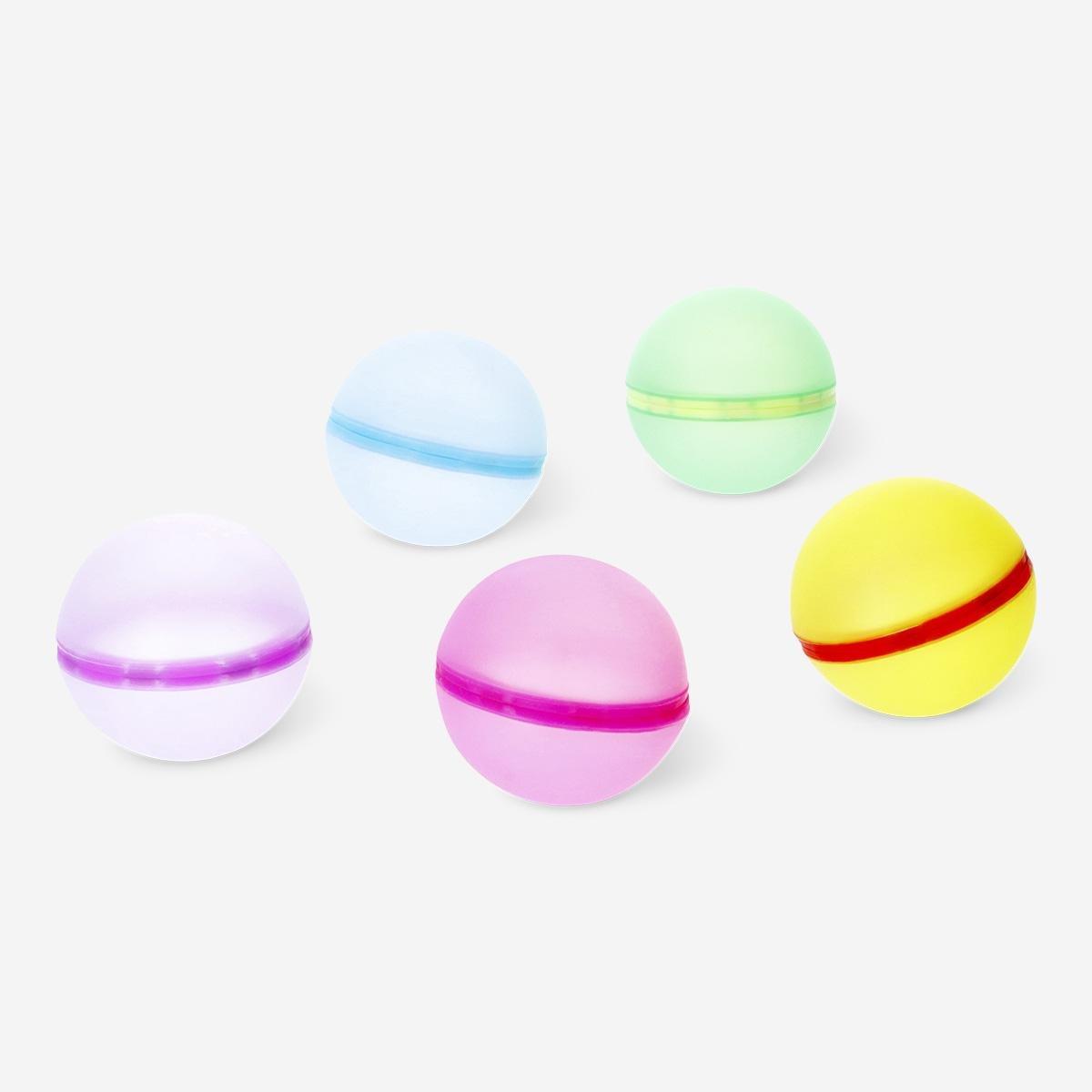 Multicolour reusable water balloons. 5 pcs