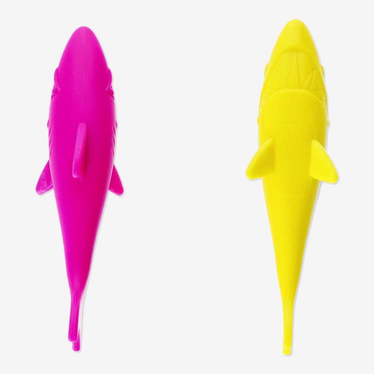 Multicolour diving sharks. 2 pcs