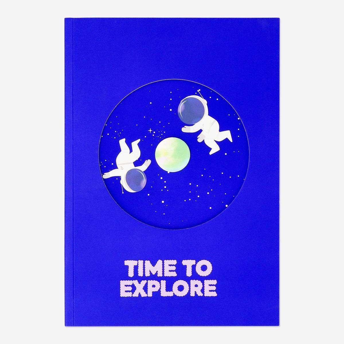Blue space notebook