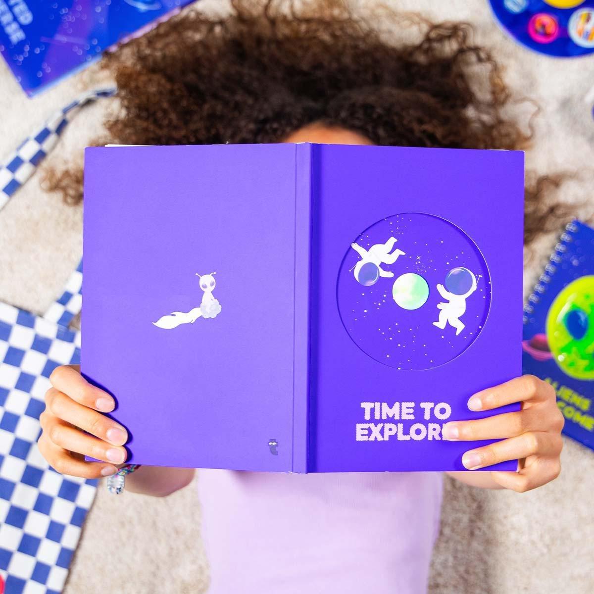 Blue space notebook