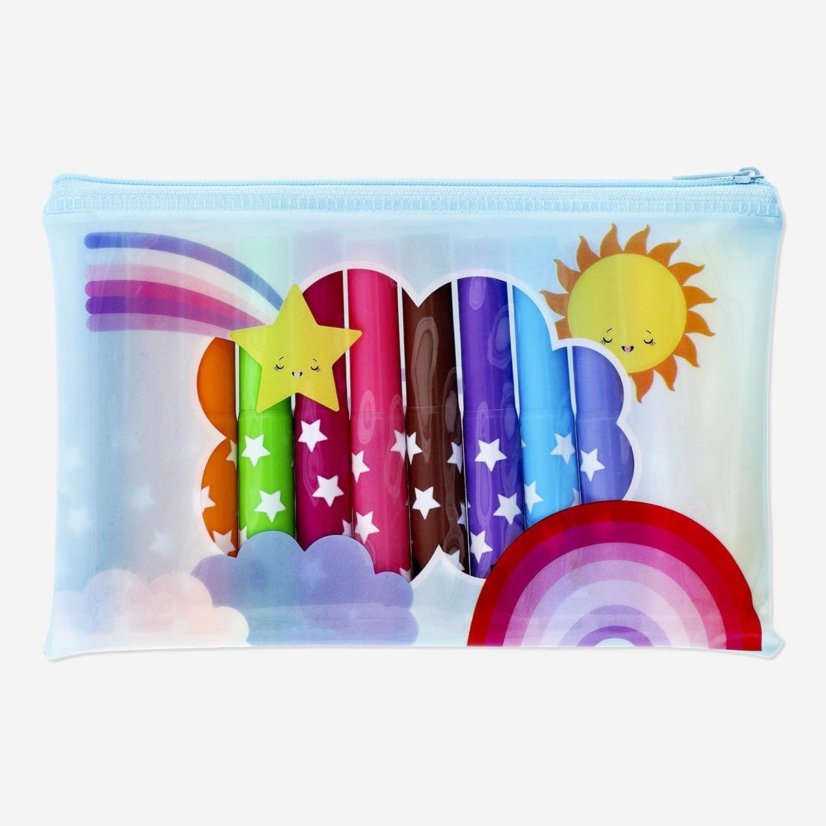 Multicolour mini markers. 12 pcs
