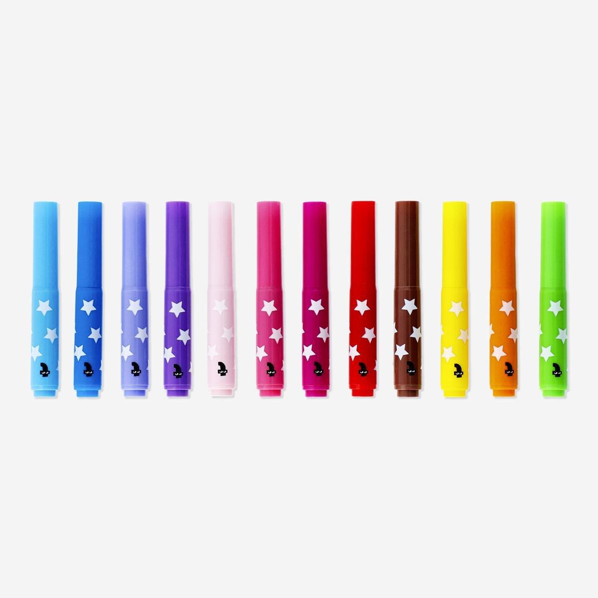 Multicolour mini markers. 12 pcs