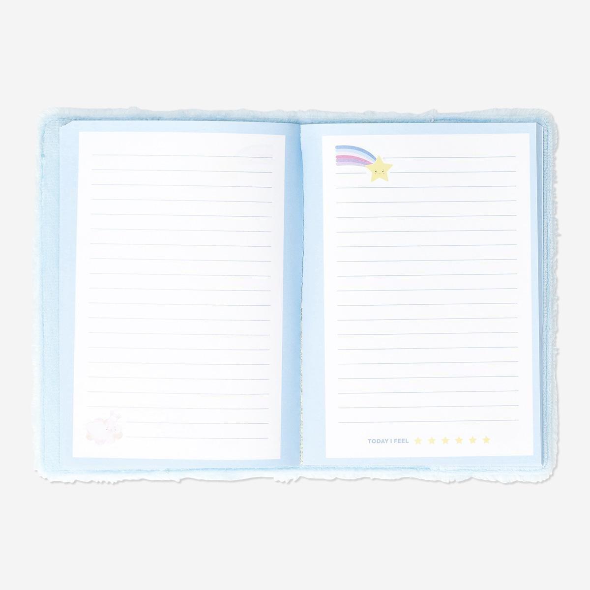 Blue plush cover notebook