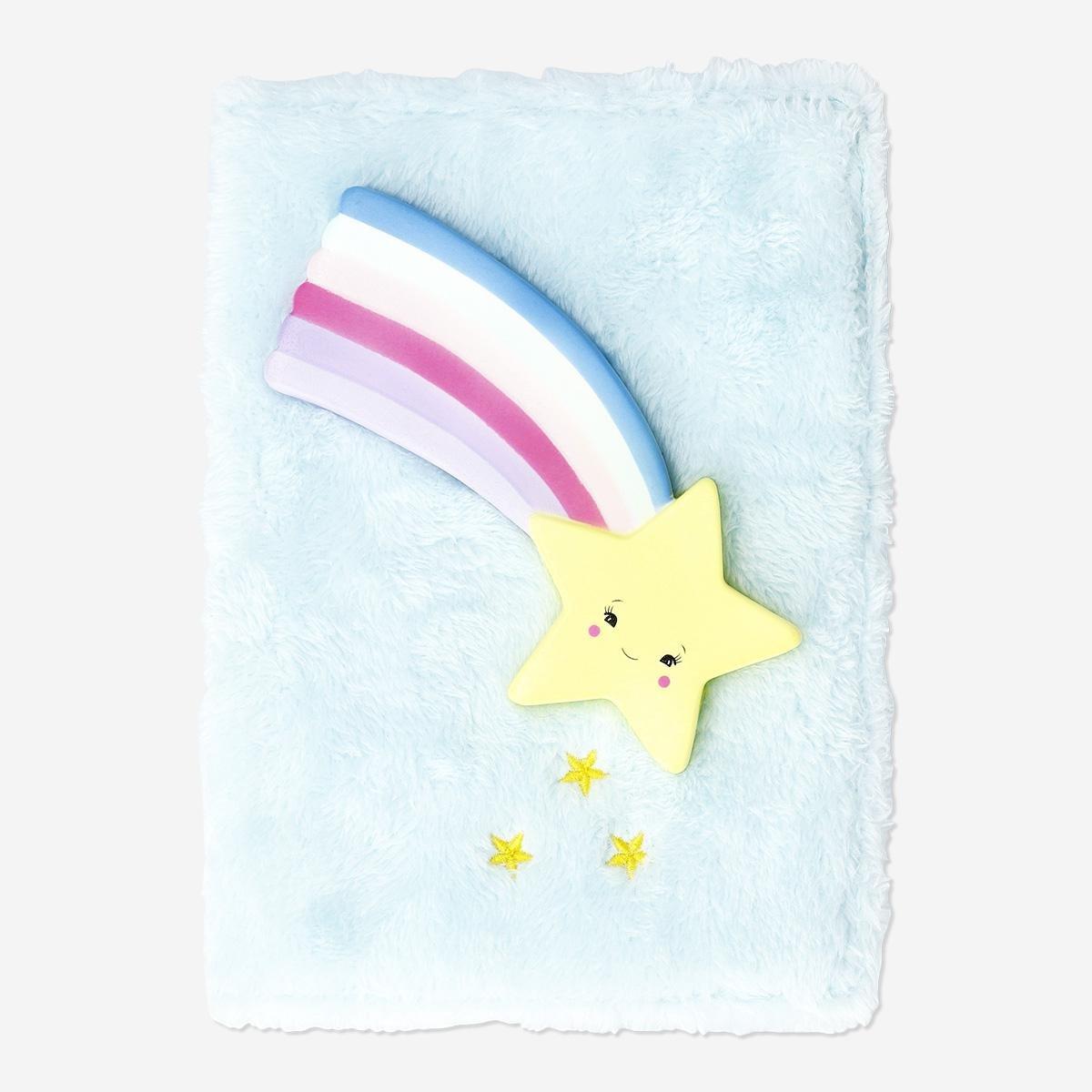 Blue plush cover notebook