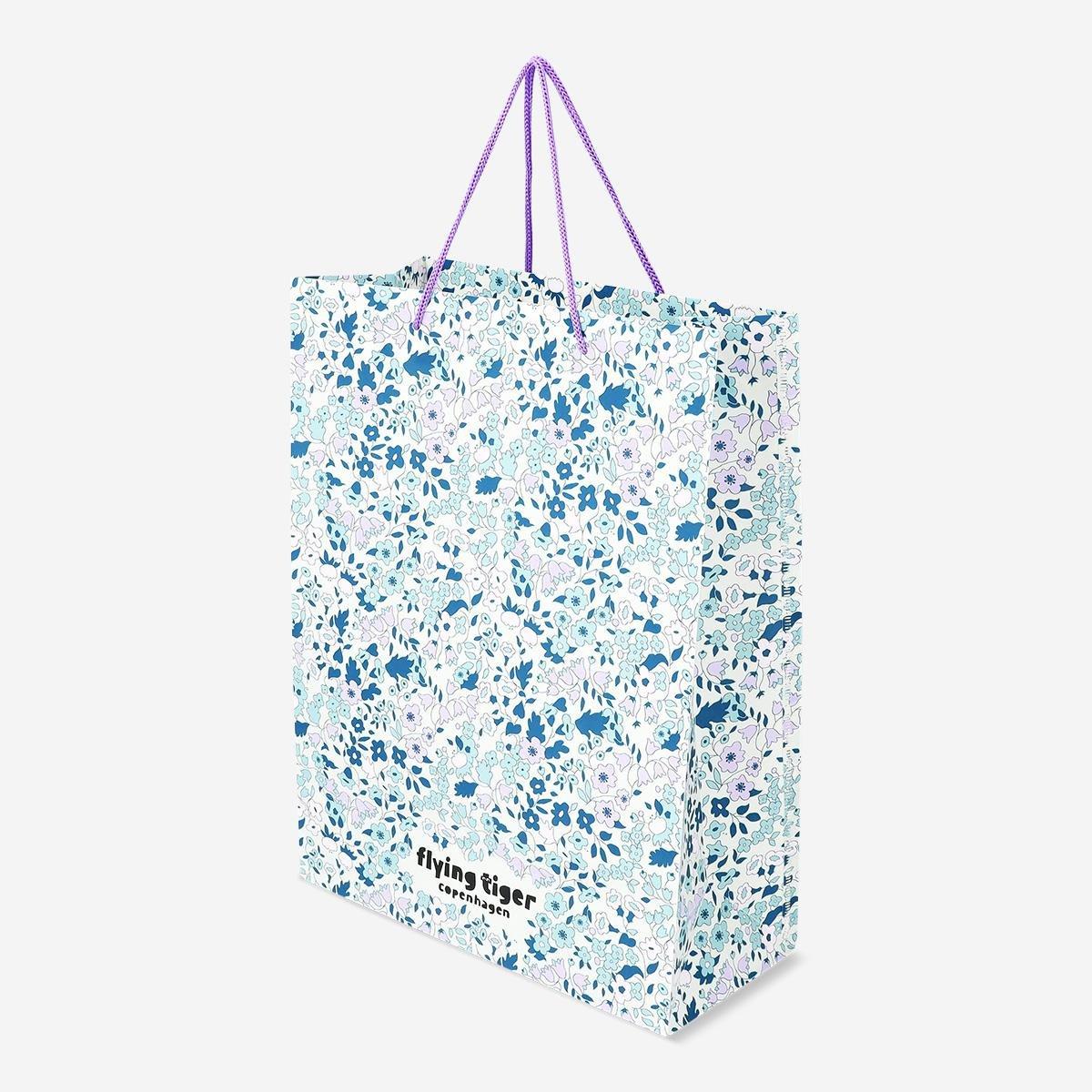 Blue floral print bag