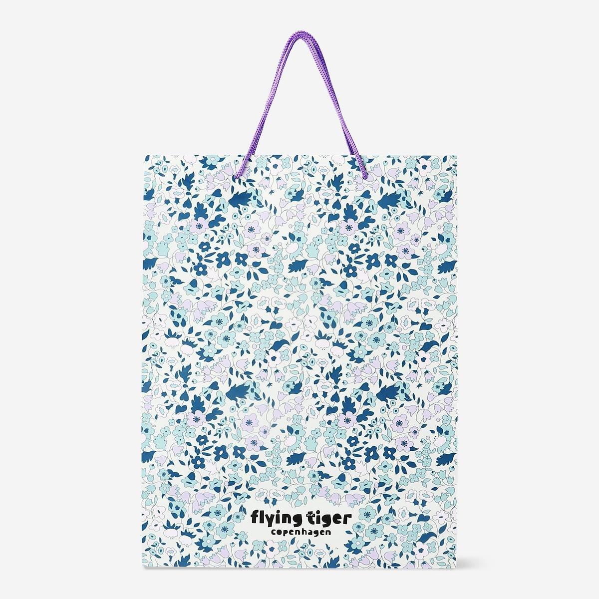 Blue floral print bag