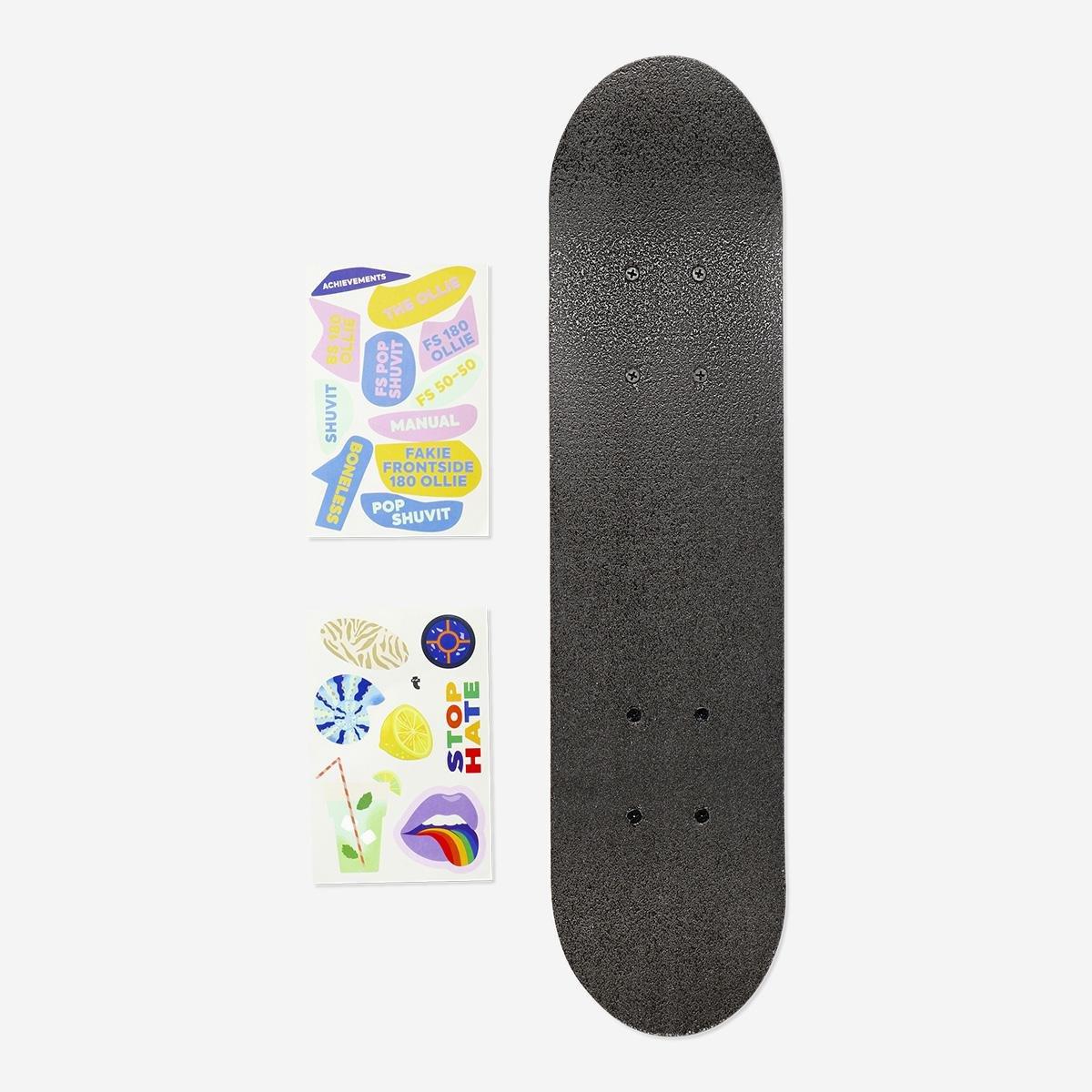 Multicolour Skateboard With Stickers