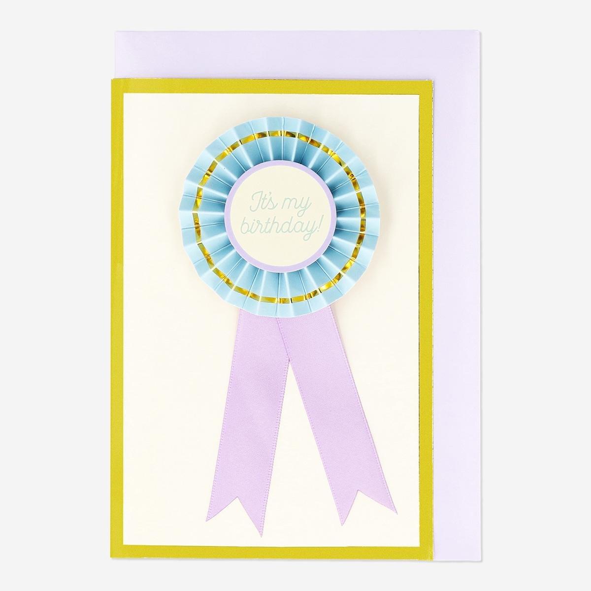 Multicolour card and birthday badge