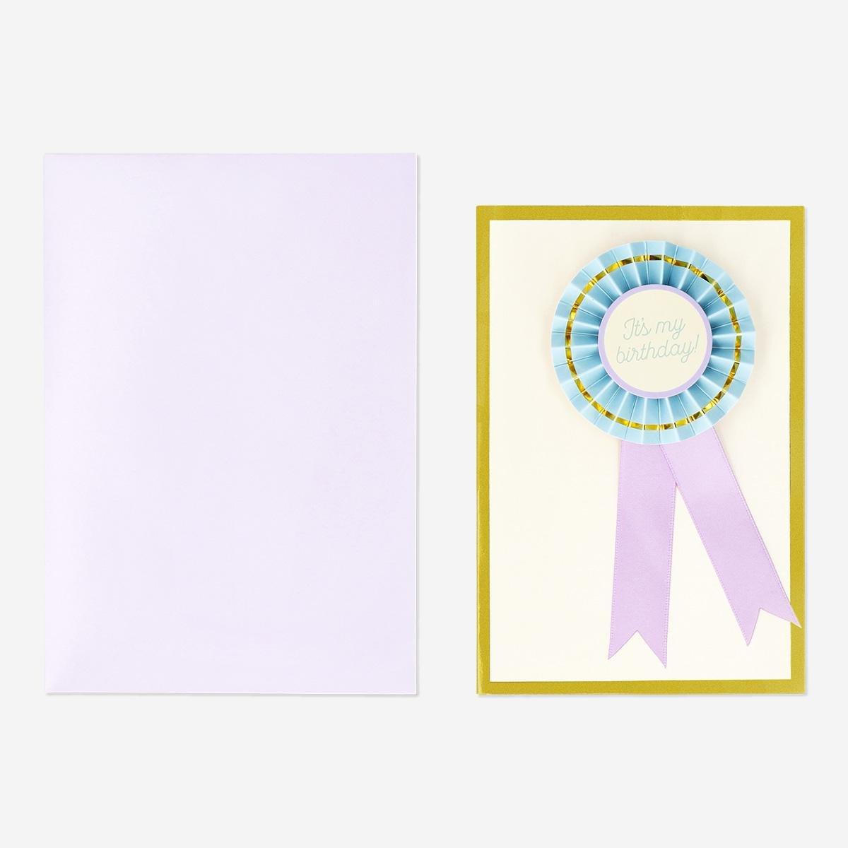 Multicolour card and birthday badge