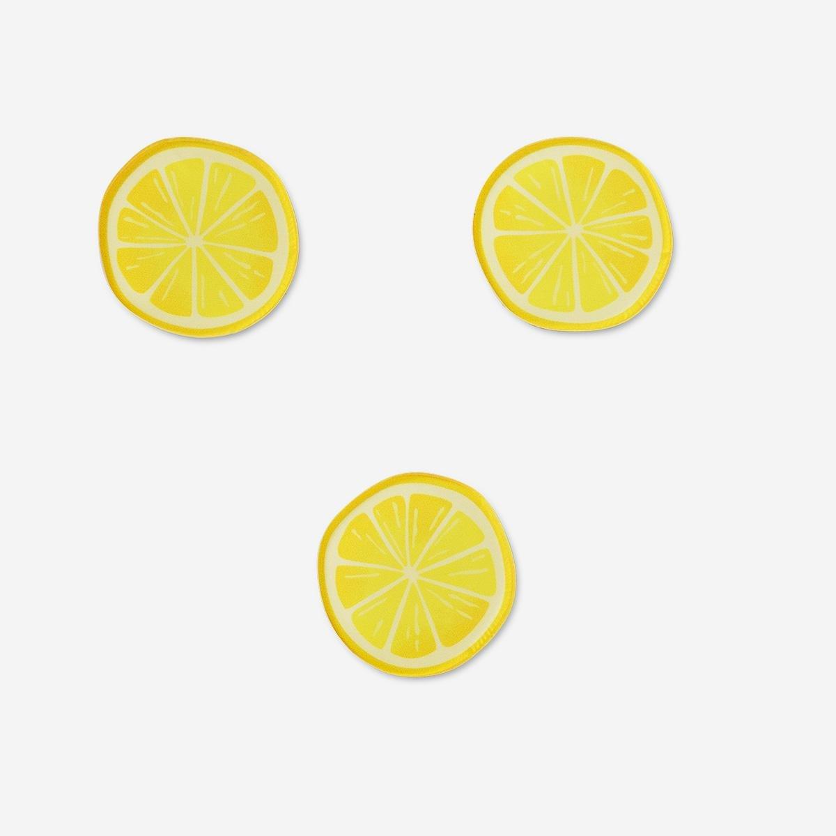 Yellow Lemon Magnets. 3 Pcs