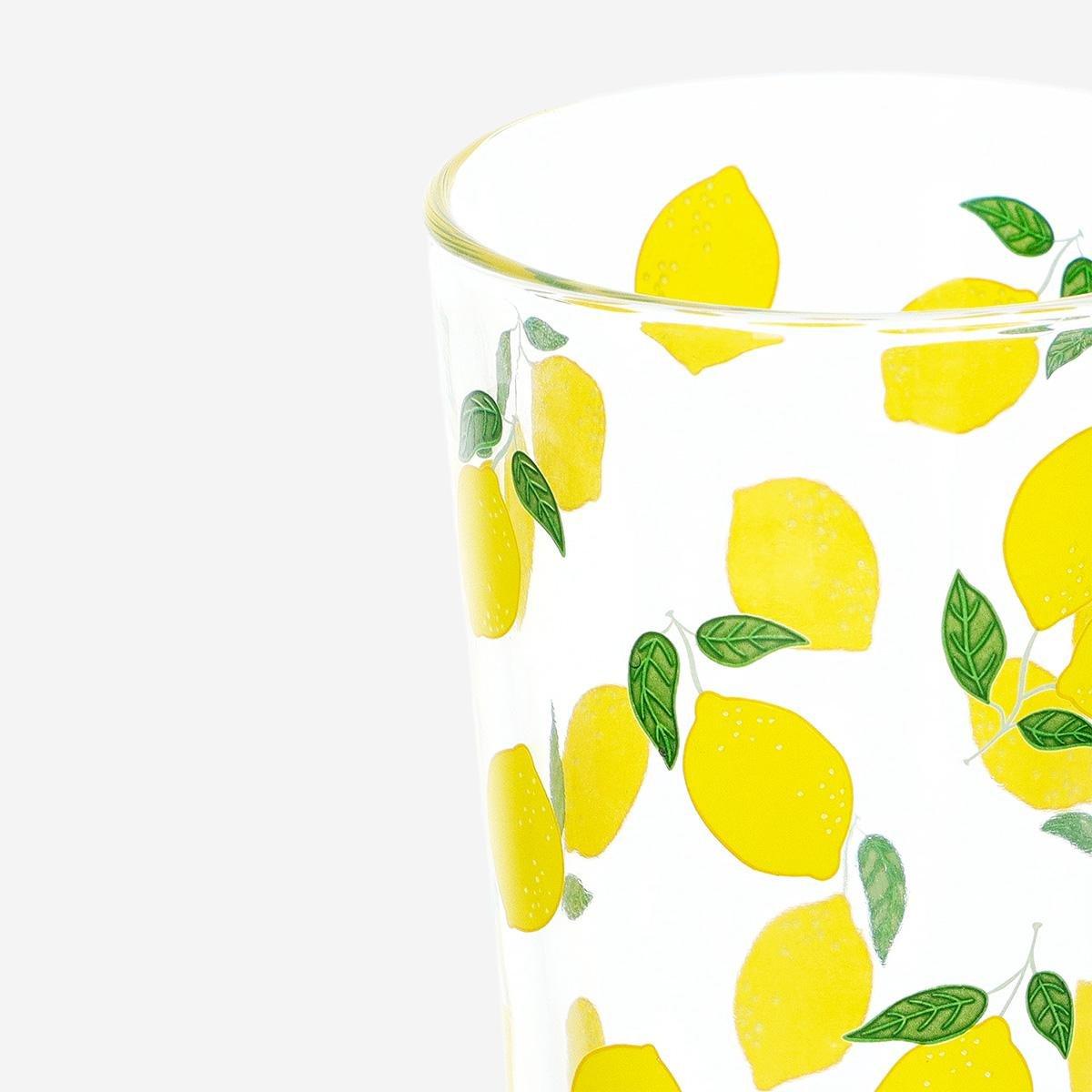 YELLOW     Drinking glass with lemons - 220 ml