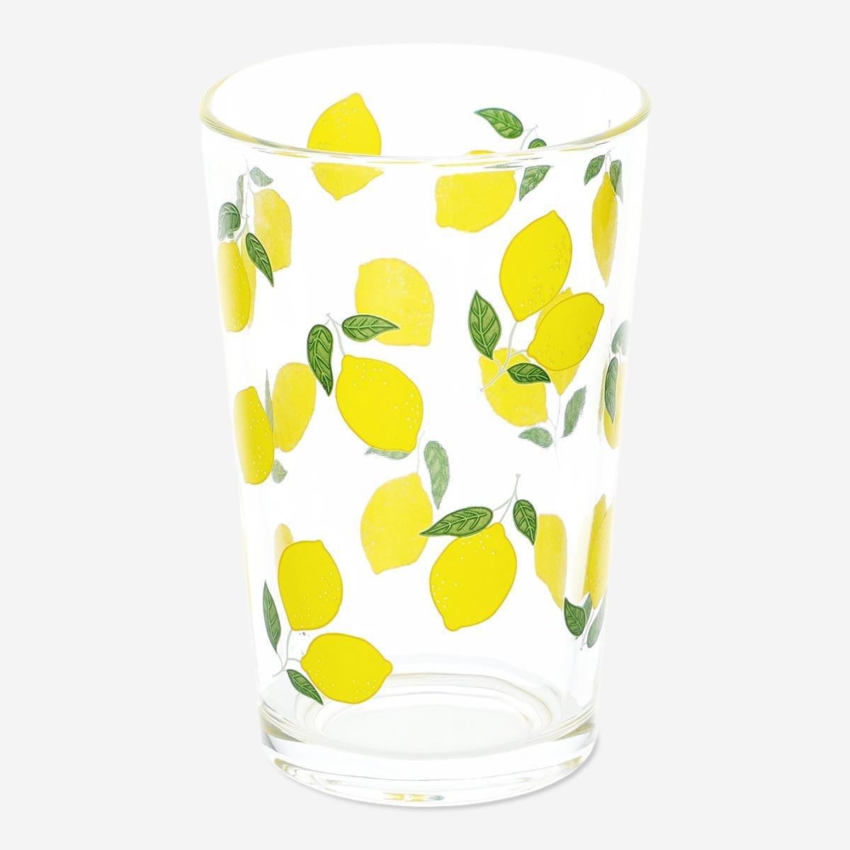 YELLOW     Drinking glass with lemons - 220 ml