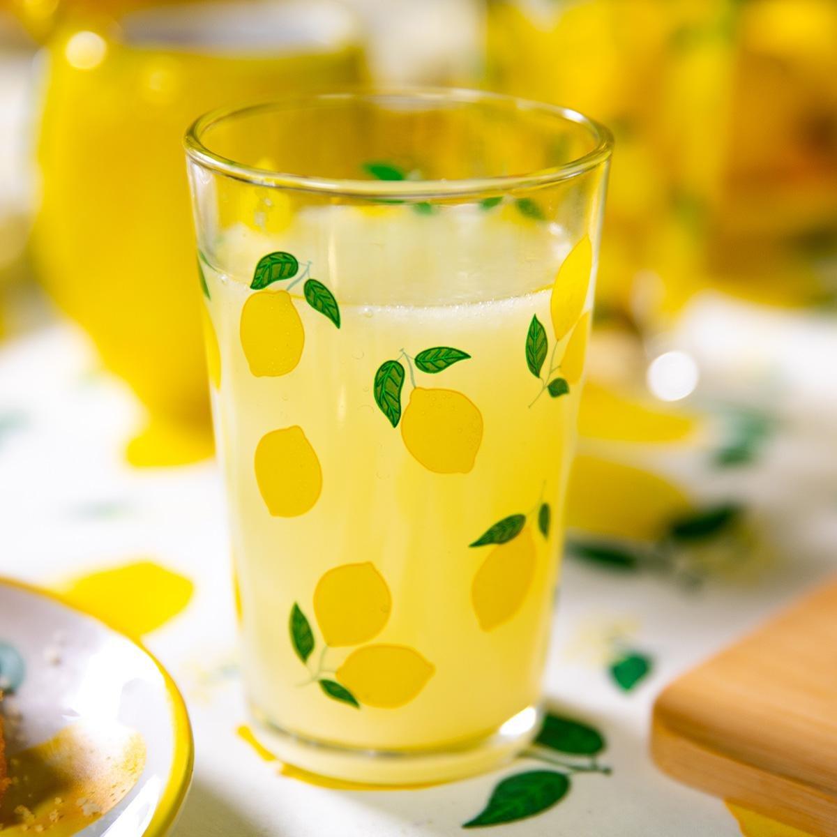 YELLOW     Drinking glass with lemons - 220 ml