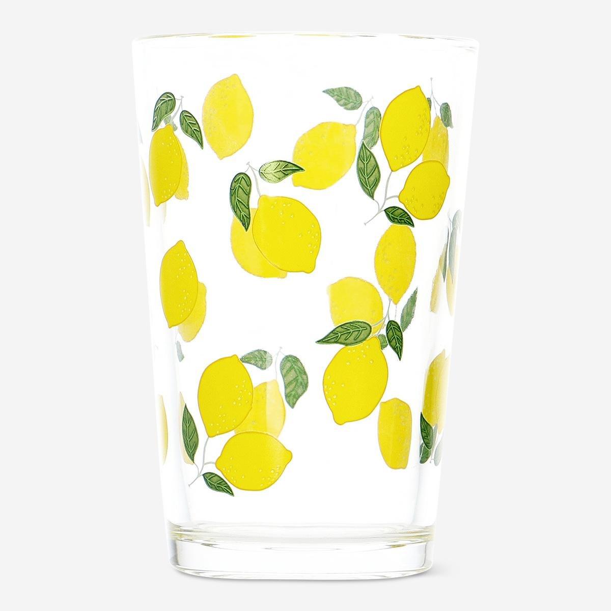 YELLOW     Drinking glass with lemons - 220 ml