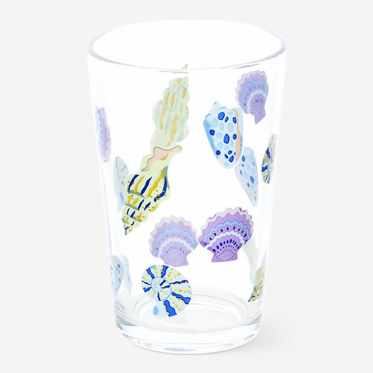 MULTI      Sea shells drinking glass. 220 ml
