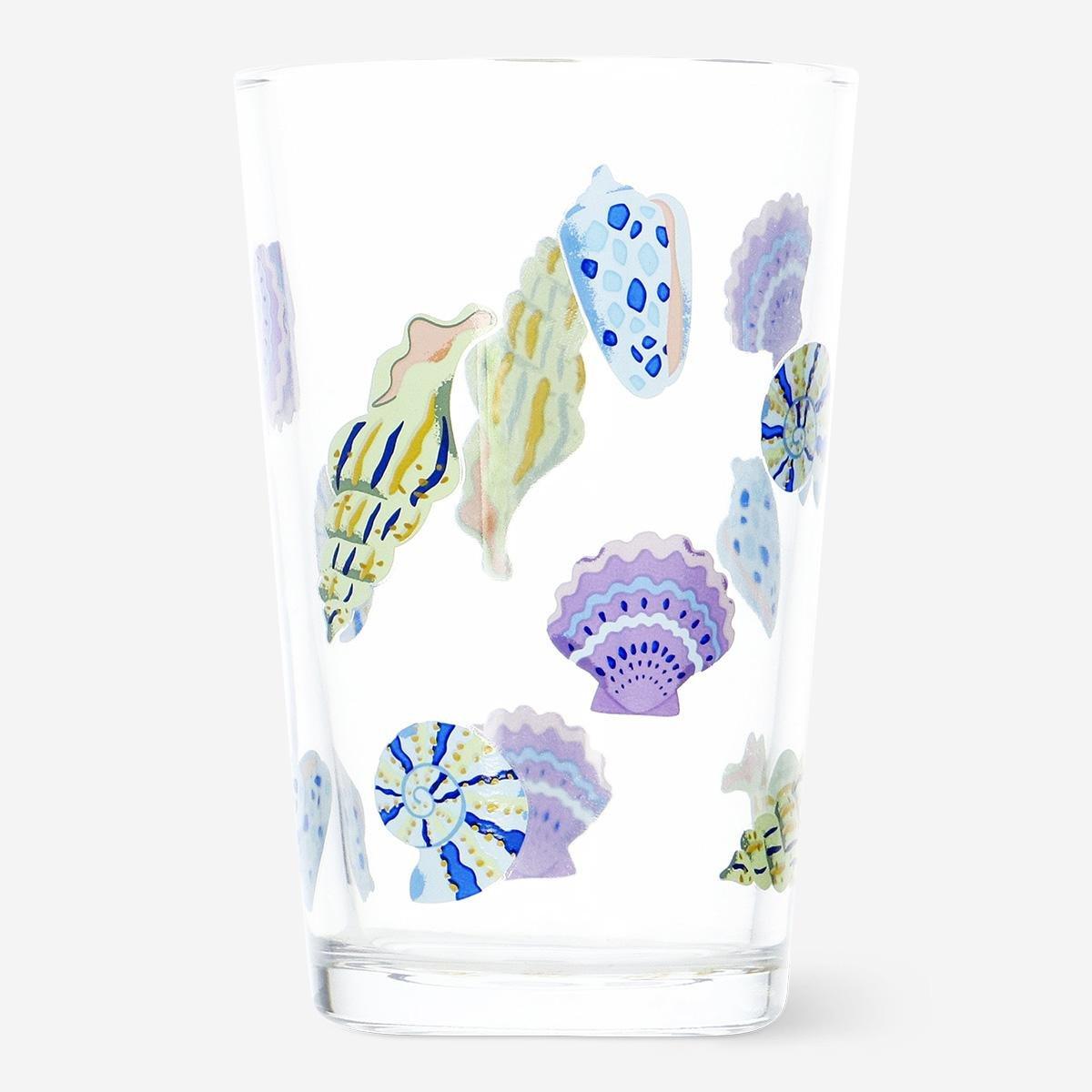 MULTI      Sea shells drinking glass. 220 ml