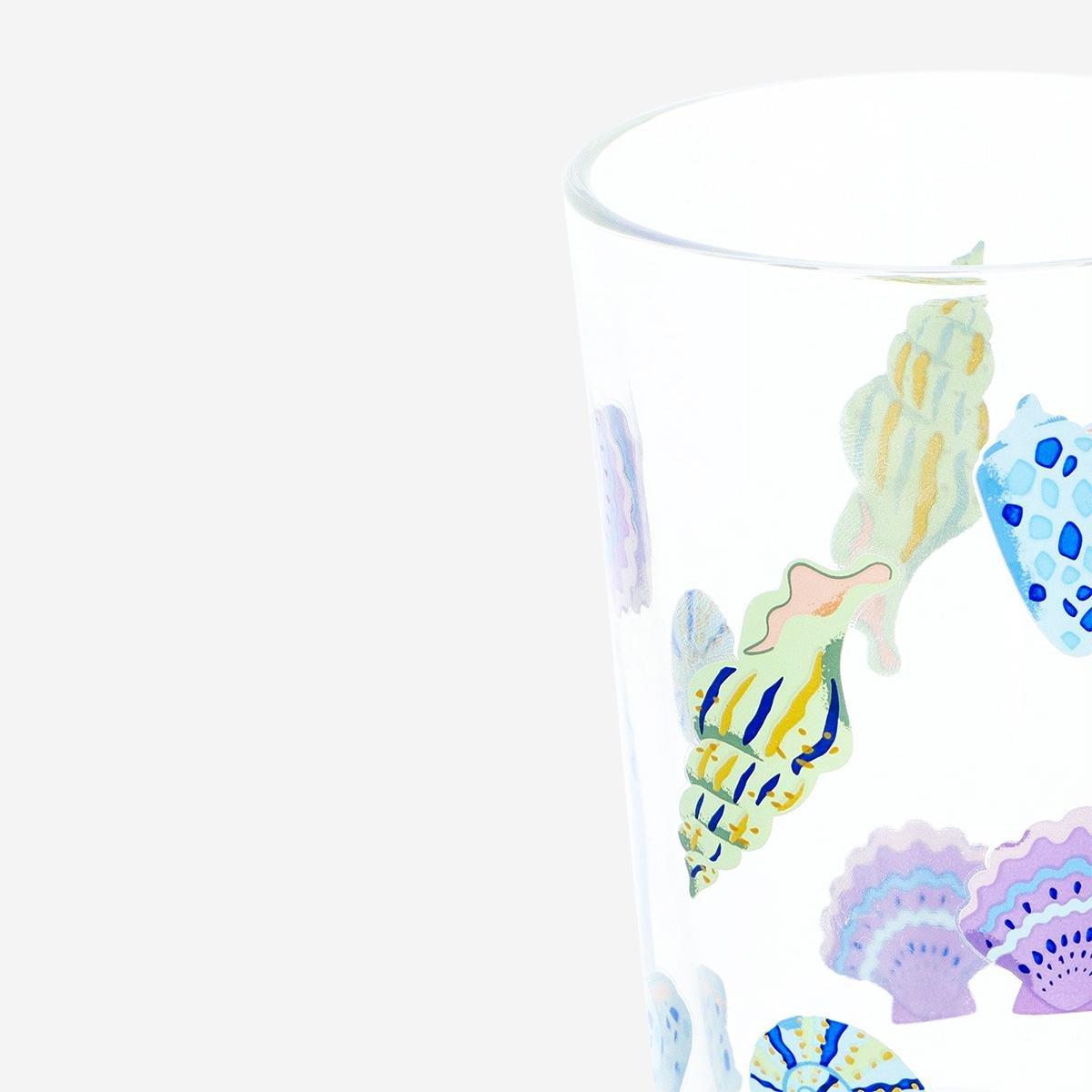 MULTI      Sea shells drinking glass. 220 ml