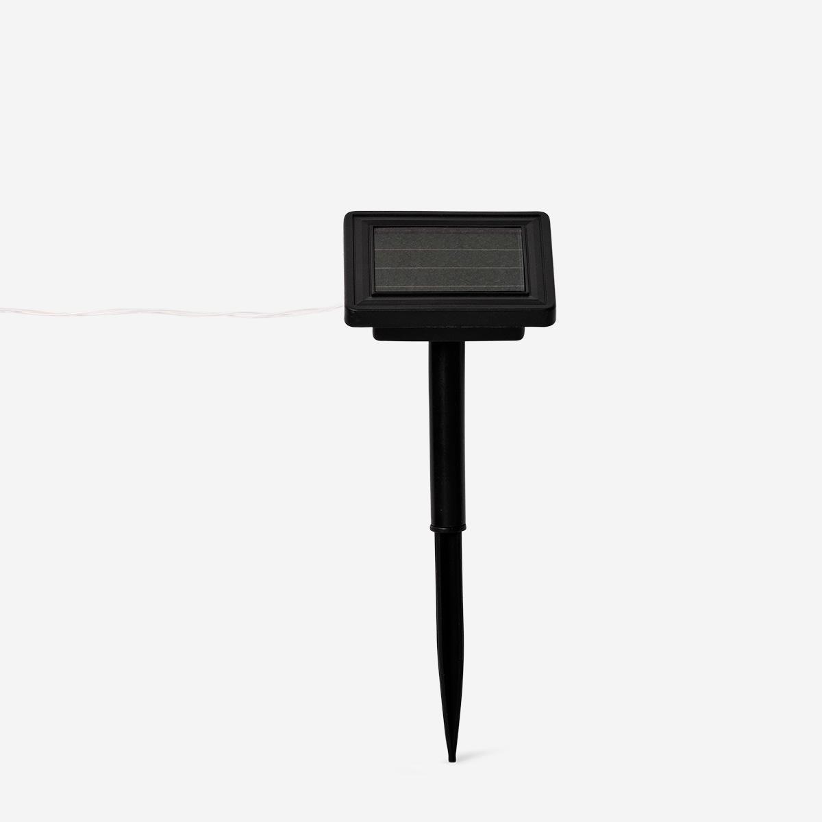 White solar-powered string lights. 330 cm