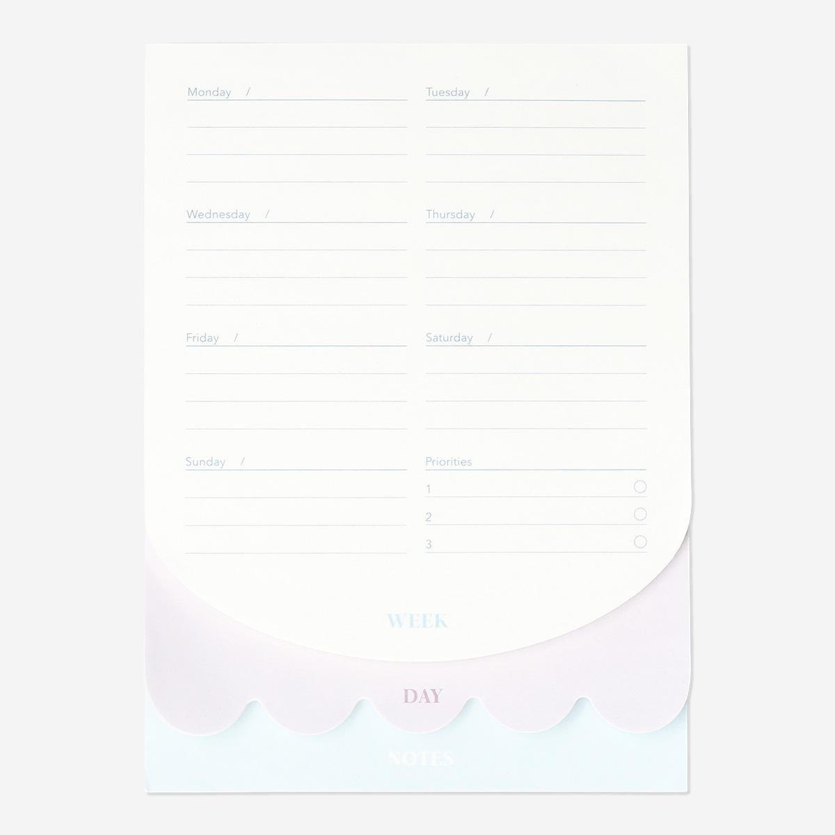 Multicolour planner pad. 3 in 2